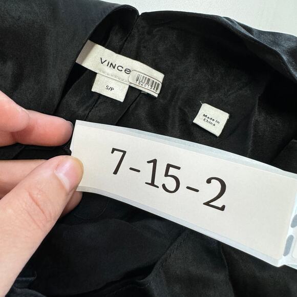 Vince Dress Womens Small Black Satin Slip Gown Open Back V Neck - Picture 7 of 15